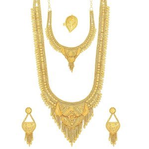 TRADITIONAL 24CT GOLD PLATED BRIDAL WEDDING JEWELLERY NECKLACE SETS FOR GIRLS AND WOMEN