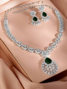 Brass Rhodium Silver Jewel Set (Pack of 2)