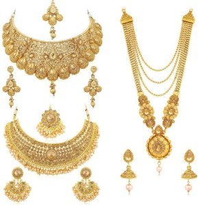 Alloy Gold-plated Gold Jewel Set (Pack of 3)