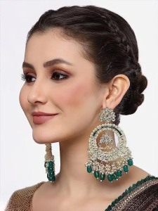 ER44GREEN Cubic Zirconia Alloy Plug Earring