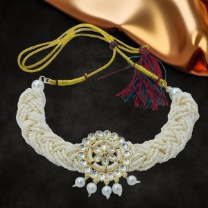 Alloy Gold-plated White Jewel Set (Pack of 1)