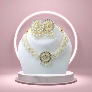 Alloy Gold-plated White Jewel Set (Pack of 1)