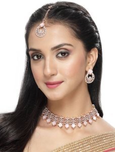 Alloy Copper Pink Jewel Set (Pack of 4)