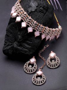 Alloy Copper Pink Jewel Set (Pack of 4)