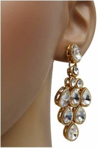 Alloy Gold-plated Gold, White Jewel Set (Pack of 1)
