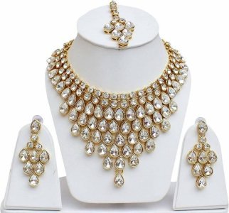 Alloy Gold-plated Gold, White Jewel Set (Pack of 1)