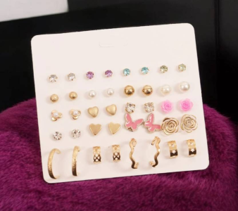 Pack of 20 Earring pairs earrings for girls earrings for kids Pearl Metal Stud Earring
