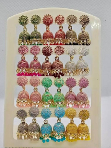 Colorful Jhumki Jhumka Oxidised Earrings  12 Pair
