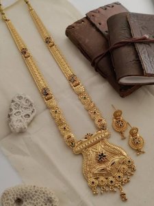 Brass Gold-plated Gold Jewel Set (Pack of 1)