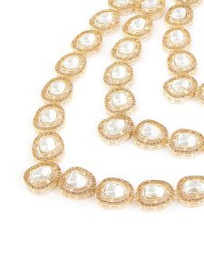 Gold Plated & Stone Studded Austrian Diamonds Layered Jewellery Set