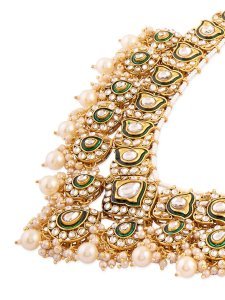 Gold-Plated Meenakari Kundan-Studded & Beaded Jewellery Set