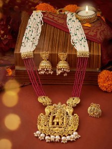 Gold-Plated Stone Studded Jewellery Set